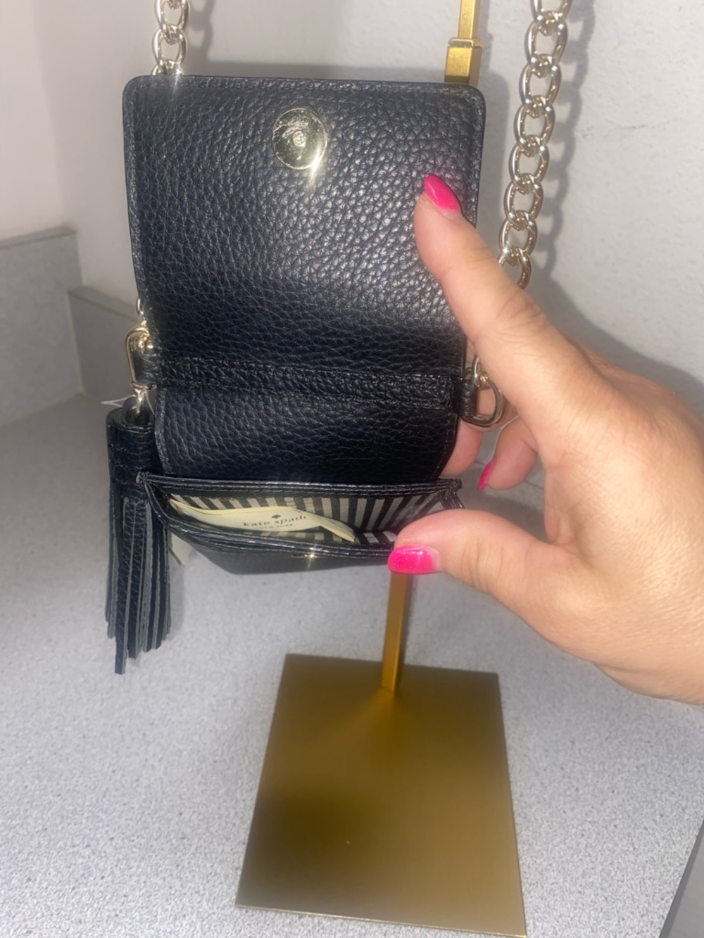 Kate Spade Black North-South Crossbody Phone Purse NWT - Picture 5 of 13